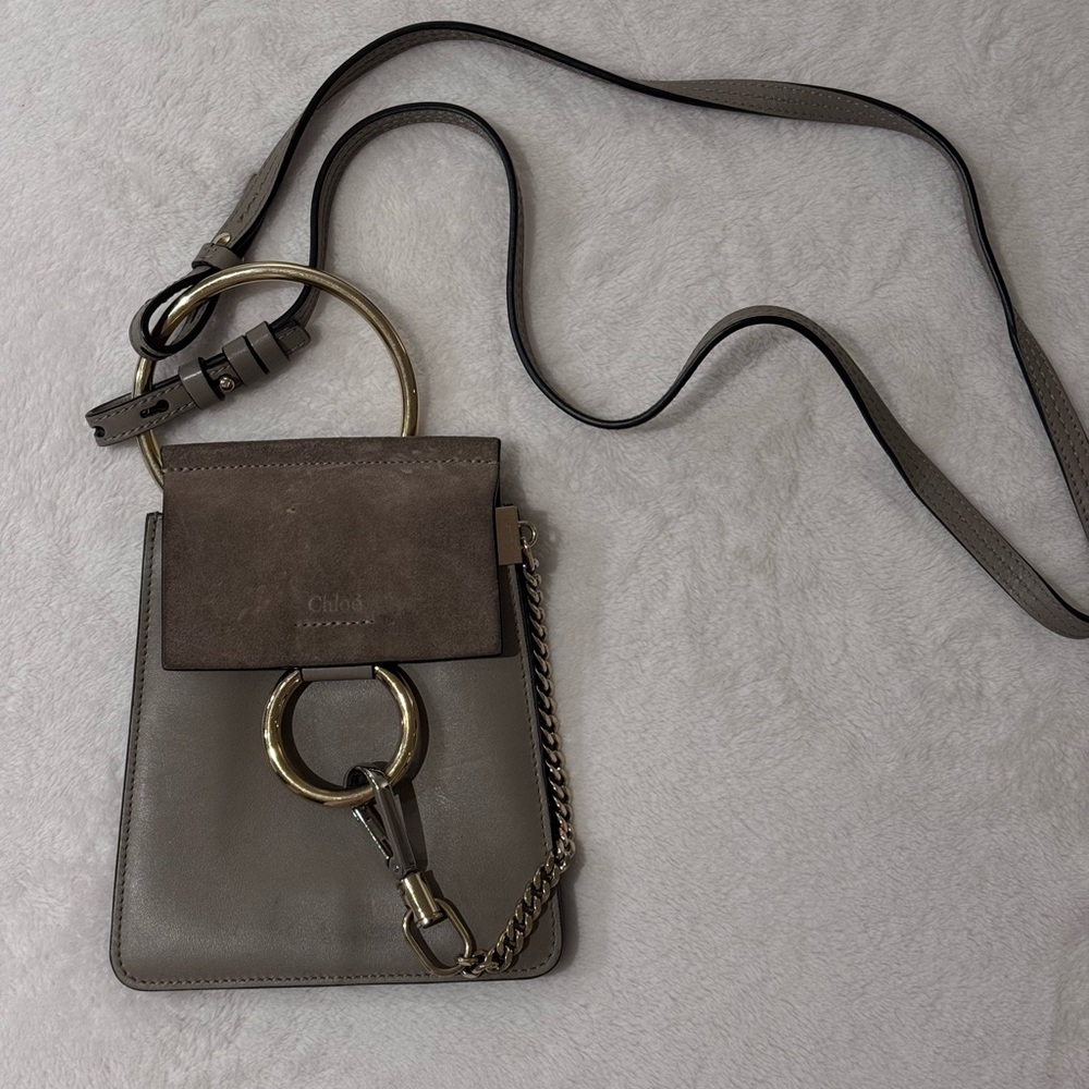 Chloe Gray and Brown Leather Bag
